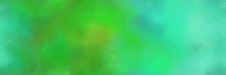 Fototapeta na wymiar lime green, medium turquoise and medium aqua marine colored vintage abstract painted background with space for text or image. can be used as header or banner
