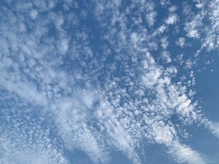 46 A white clouds floating in the blue sky, the cirrocumulus cloud as abstract background