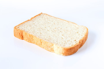 Sliced bread on white background.
