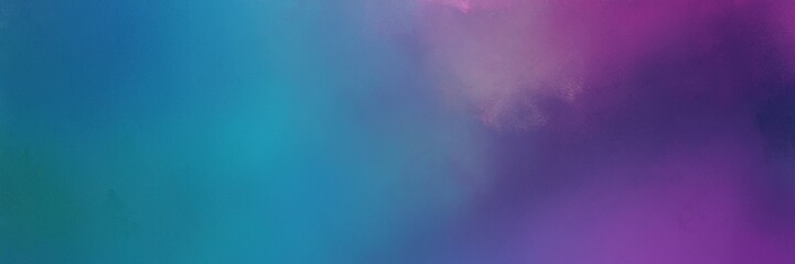 abstract painting background texture with teal blue, dark slate blue and antique fuchsia colors and space for text or image. can be used as header or banner