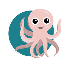 cute octopus vector illustration cartoon children