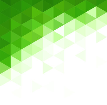 Abstract Triangular Background. Green Geometric Pattern.