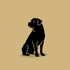 Rottweiler dog - isolated vector illustration