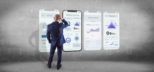 Application interface UI on a smartphone - 3d rendering