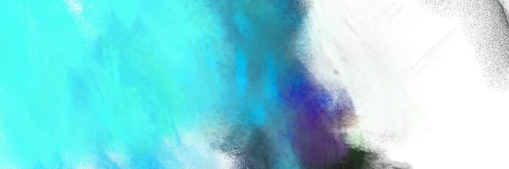 Fototapeta na wymiar abstract painting background graphic with turquoise, lavender and dark slate gray colors and space for text or image. can be used as header or banner