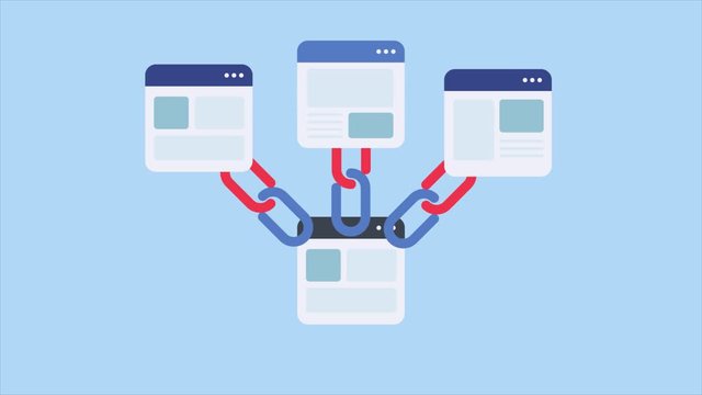 Link building, website seo campaign conceptual 2d animation, video clip.