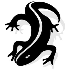 Silhouette of salamander vector design