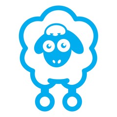 Flat illustration of blue sheep vector icon