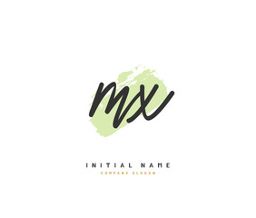 M X MX Beauty vector initial logo, handwriting logo of initial signature, wedding, fashion, jewerly, boutique, floral and botanical with creative template for any company or business.