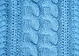 Knitting wool texture toned classic blue color