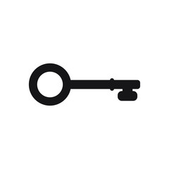 Black key icon isolated on white background. vector illustration