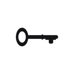 Black key icon isolated on white background. vector illustration