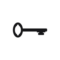 Black key icon isolated on white background. vector illustration
