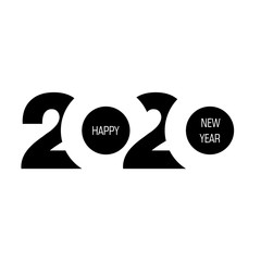 Happy New Year 2020 logo text design. Vector illustration. Isolated on white background. Collection of Happy New Year and happy holidays. Vector illustration. Isolated on white background.