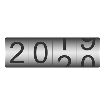 2019-2020 change represents the new year 2020. Happy New Year. Vector illustration. Isolated on white background.