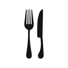 Knife, fork and spoon icon. white background, vector icon illustration