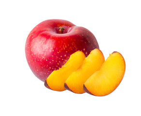 Plum isolated on white background with clipping path