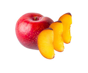Plum isolated on white background with clipping path