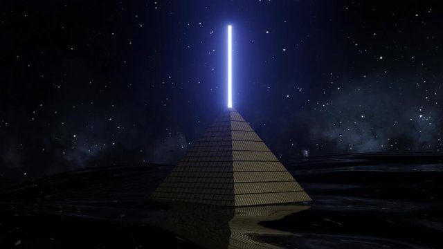 Ancient alien pyramid with laser communication to a distant planet