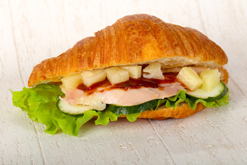 Croissant with chicken