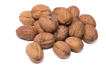 group of nuts isolated on white