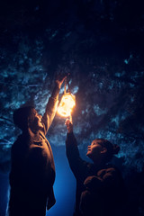 Children in the forest