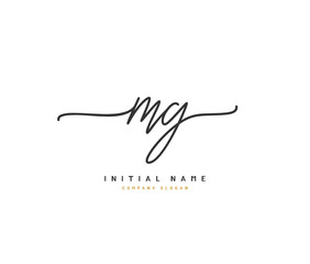 M G MG Beauty vector initial logo, handwriting logo of initial signature, wedding, fashion, jewerly, boutique, floral and botanical with creative template for any company or business.