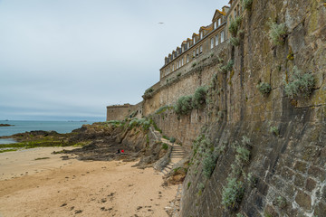 Fototapeta premium The historic city wall of St-Malo, Brittany, France