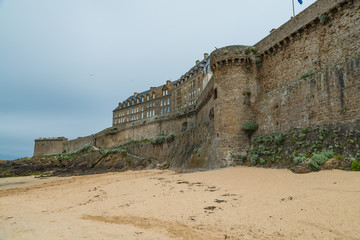 The historic city wall of St-Malo, Brittany, France