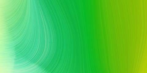 modern soft swirl waves background illustration with lime green, medium aqua marine and light green color