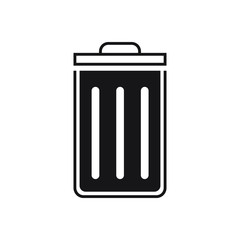trash can icon flat design. vector illustration