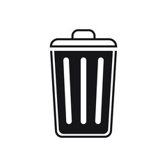 trash can icon flat design. vector illustration