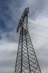 high voltage pylon taken from the low