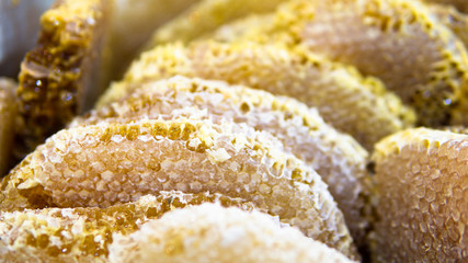 natural organic honeycomb sold placed side by side.