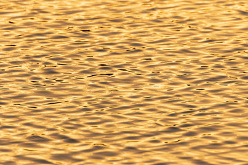 夕焼けに染まるさざ波