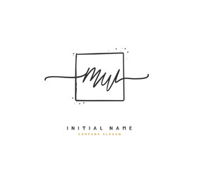 M W MW Beauty vector initial logo, handwriting logo of initial signature, wedding, fashion, jewerly, boutique, floral and botanical with creative template for any company or business.