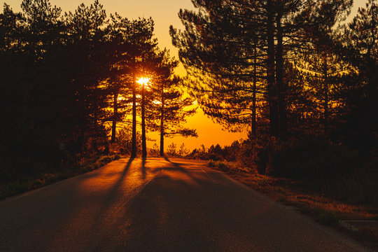 Sunset on the Monte Limbara in Sardinia