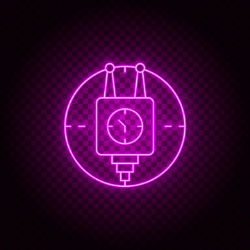 Time machine, vector, neon icon illustration isolated vector sign symbol - insurance icon vector black - Vector
