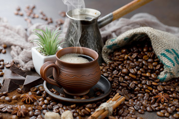 Black coffeeblack, brown, background, drink, cup, coffee, food, old, table, white, hot, traditional, breakfast, beverage, aroma, espresso, caffeine, mug, cafe, dark, text on an old background in a cup