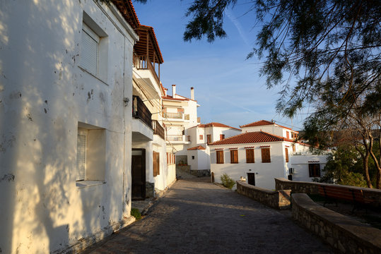 View of Sigri village, a fish village at the western part of Lesvos. Eresos Antissa, Nomos Greece