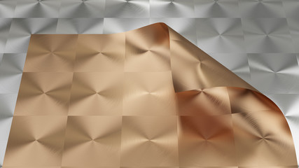 3D rendering of Metal texture of anisotropic aluminum foil