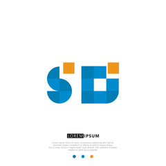 SD S D Logo Monogram with Blue and yellow Colors. modern letter logo design