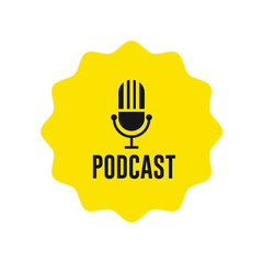 Podcast icon flat design. Vector illustration.
