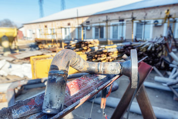 Assembled pipe Assembly of pipe and welded flange