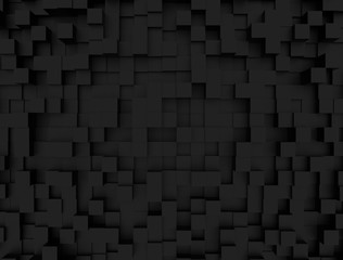 Black square abstract background in perspective, 3d Rendering