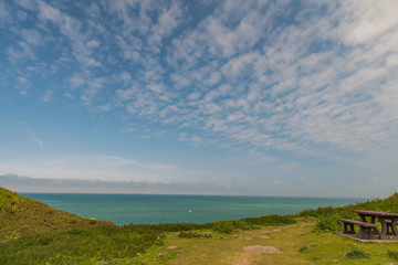 Landscape with sea and blue sky (Fécamp, France)