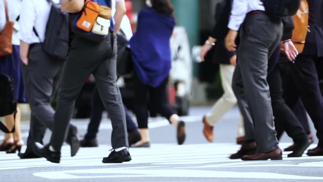 東京　通勤風景　スローモーション4倍速