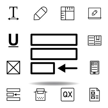 justify text icon. Can be used for web, logo, mobile app, UI, UX