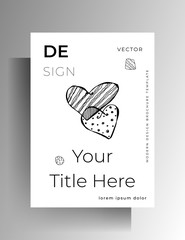 Design poster, cover black and white with hand-drawn graphic elements. Vector 10 EPS.
