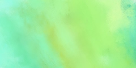 Fototapeta na wymiar pale green, aqua marine and medium aqua marine colored vintage abstract painted background with space for text or image. can be used as header or banner